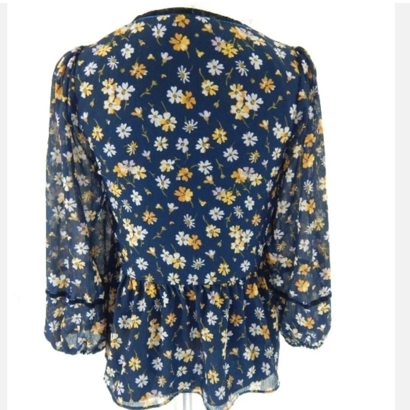 Madewell Square Neck Velvet Trim Top - Picture 3 of 4
